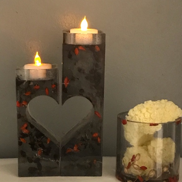 2-piece love-inspired tea light holder (made to order) - Picture 2 of 3